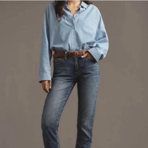 Pilcro Dark Blue Straight Leg Jeans